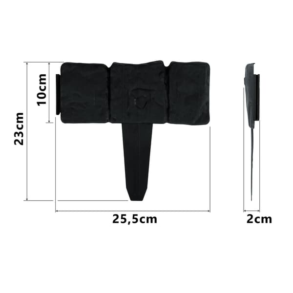 Plonos havekant 250 cm PL-962 antracit