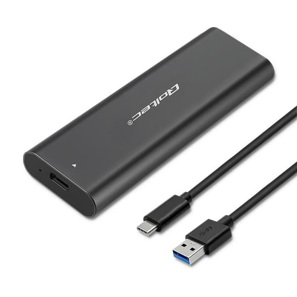 Qoltec-hölje/kortplats för M.2 SSD-diskar | NVME | PCI-E | USB typ C