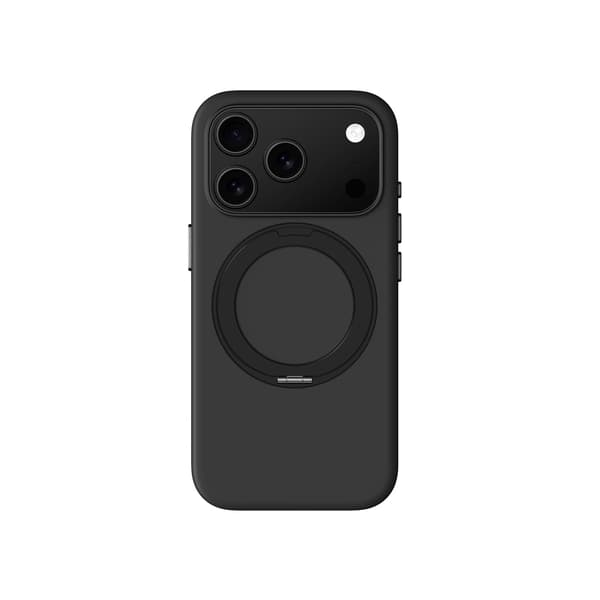 Cloudie iPhone 17 Pro -kotelo jalustalla - musta
