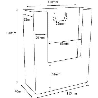 Stativficka för broschyrer DL (99x210mm)