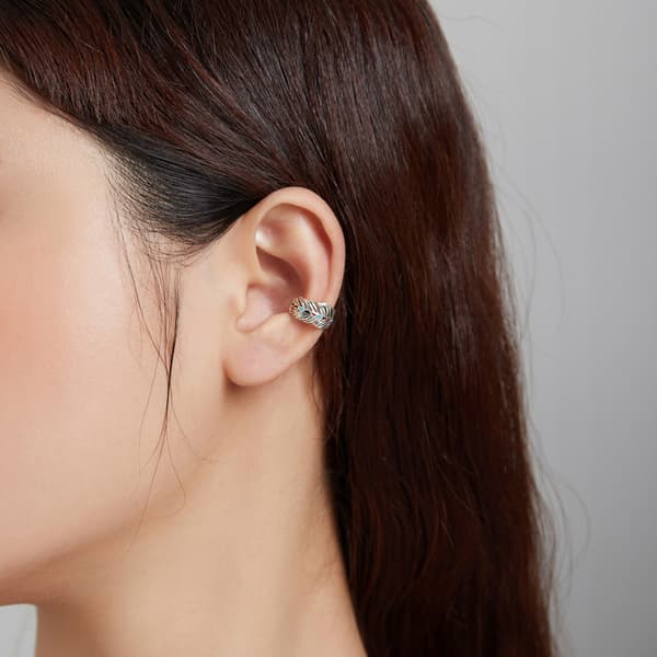 Pendiente de plata con forma de pluma, pendientes de plata 925 Trusky