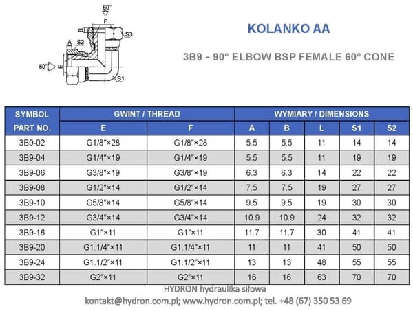 AA 90° BSP-kulmaliitin 1.1/2"