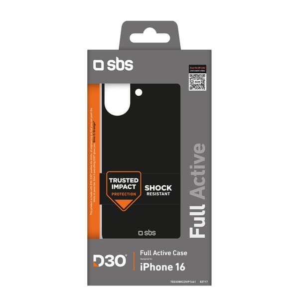 Skal till iPhone 16 Full Active D3O – svart