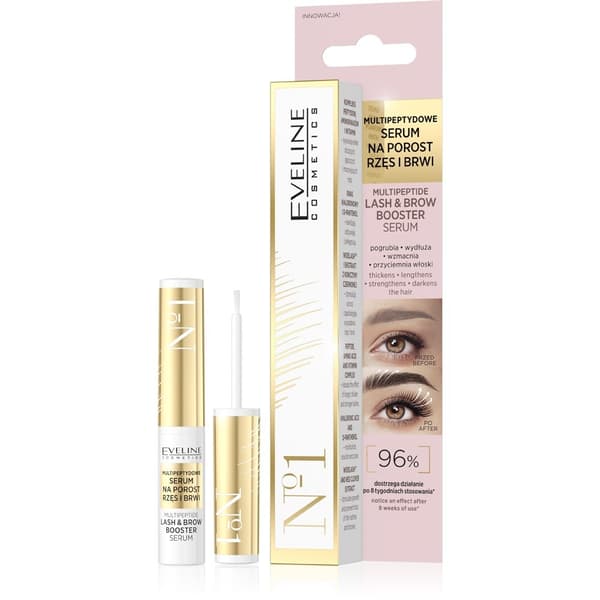 EVELINE Lash & Brow Multipeptide Serum til øjenvippe- og øjenbrynsvækst