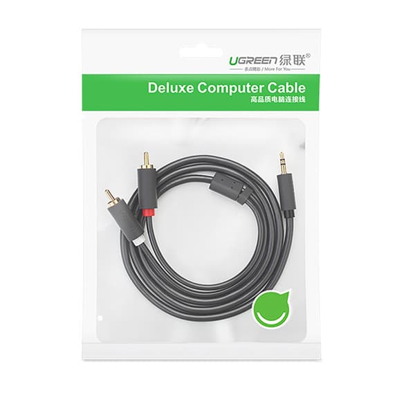 Lydkabel 3,5 mm minijack (han) - 2RCA (han) 5m - grå