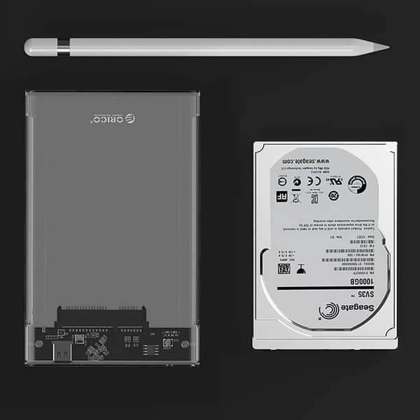 2139C3 2,5'' HDD/SSD USB-C 5Gb/s-hölje - transparent