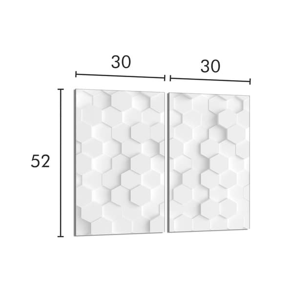 Skyddsplatta i glas för spis 2x30x52 Vit