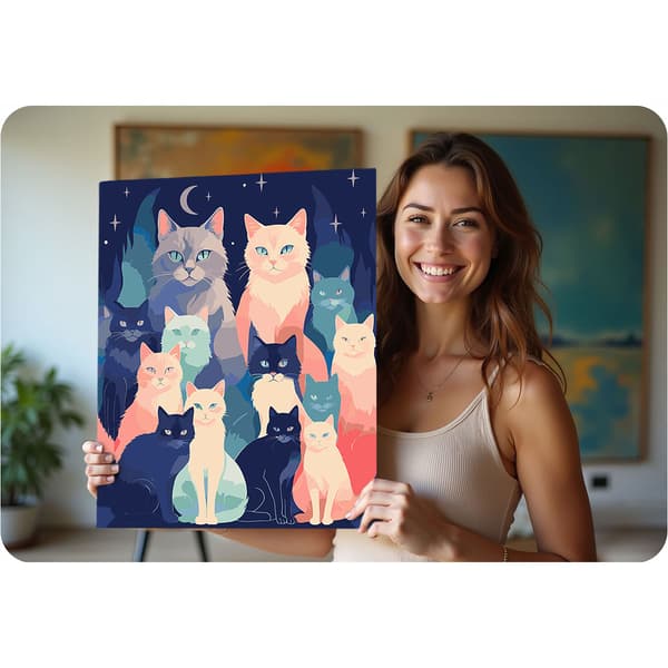 Måla efter nummer-bild 40x50 cm Massido Katter