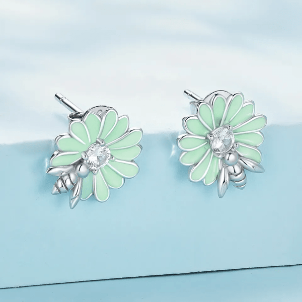 Pendientes de plata Pendientes de flores Pendientes de plata 925