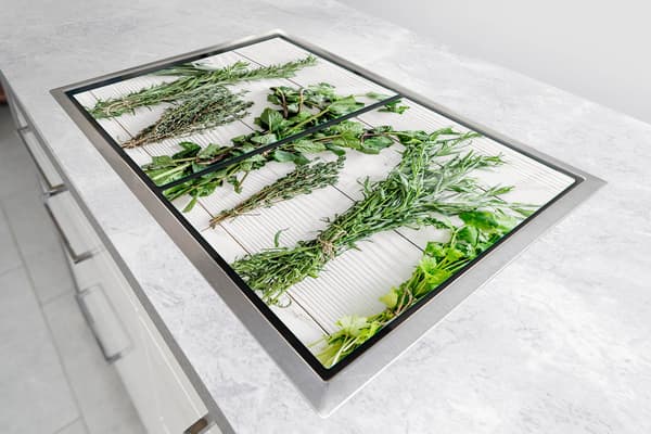GLASSKYDDSPLÅT FÖR SPIS 70x52 KRYDDOR