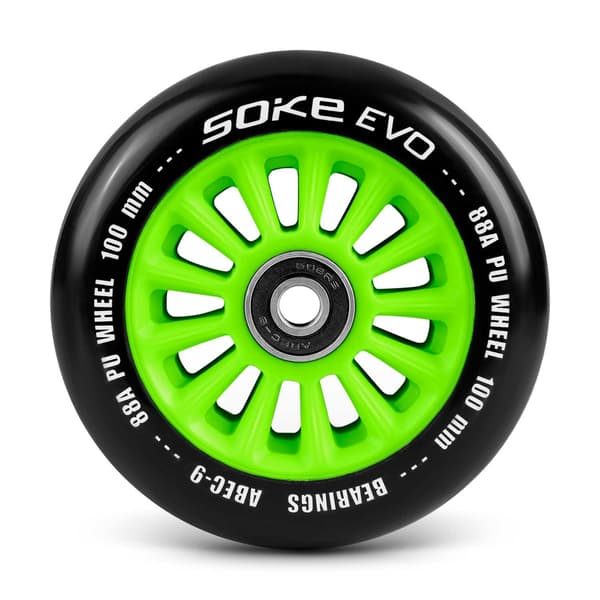 Scooterhjul 100 mm gröna 2 st