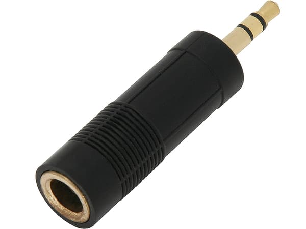 Forgyldt 3,5 mm jack til 6,3 mm stereoadapter.