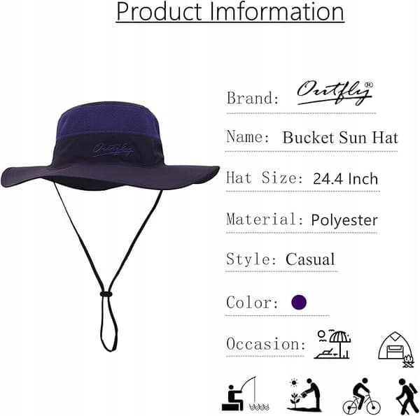 OUTFLY Solhatt med bred brätte i mesh