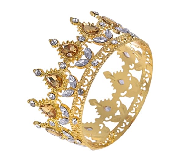 Krontårtdekoration guld silver topping 8cm
