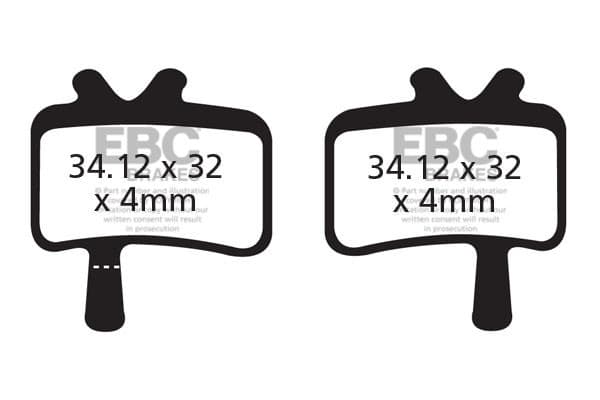 CFA394R - EBC Brakes Organic Performance -pyörän jarrupalat