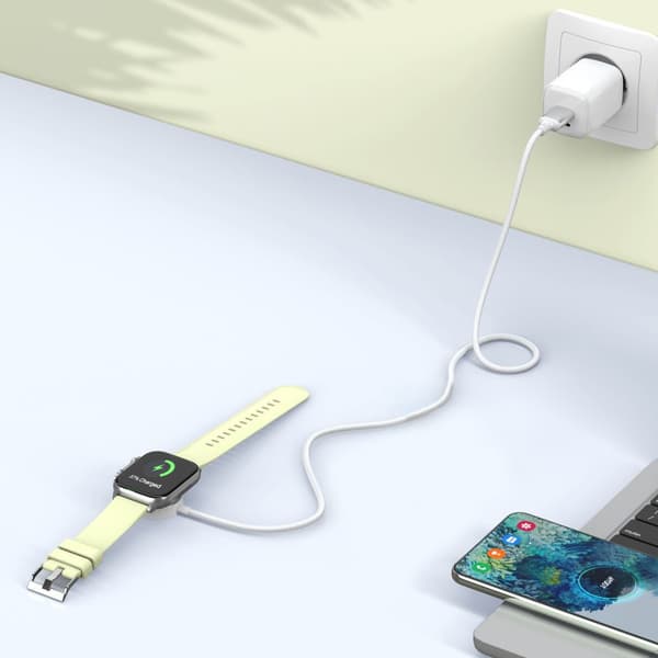 Trådløs oplader til Apple Watch USB-A 3W 1m - hvid