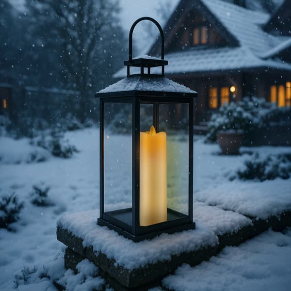Vergionic LED-ljus med rörlig låga 18 cm krämfärgad