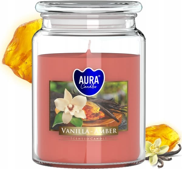 AURA Duftlys VANILJE - AMBER 100 timer snd99-355
