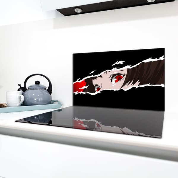 Glasskydd för spishäll 90x52 Anime