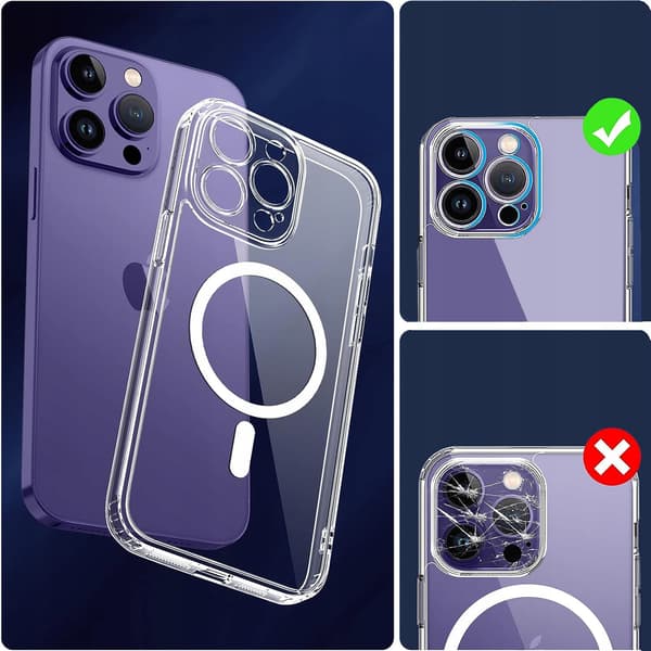 MAGNETISK ETUI TIL IPHONE 14 PRO SHOCK-ETUI + GLAS