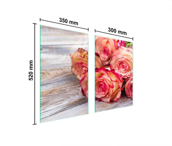 GLASBESKYTTELSESPLADE TIL KØKKEN 65x52 ROSE