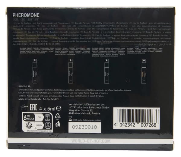 Feromoner til mænd 4x5ml HOT Pher Tester Box Herre 4x5ml
