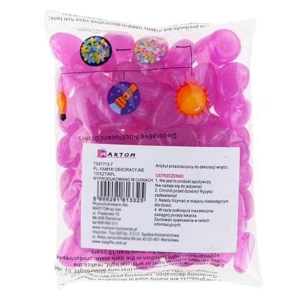 TG67713-7 Lysande stenar, fluorescerande stenar, 100 stycken dekorativa