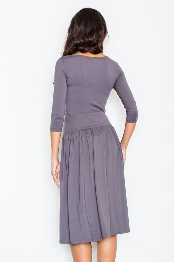 Elegant grått midi-set med 3/4-ärmar M322 storlek S