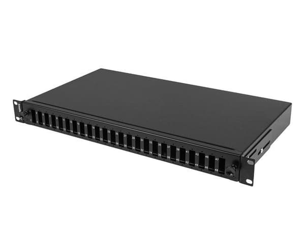 Lanberg 24xSC Duplex / 24xLC Quad rack 19" 1U fiberoptisk patchpanel Sort + tilbehør