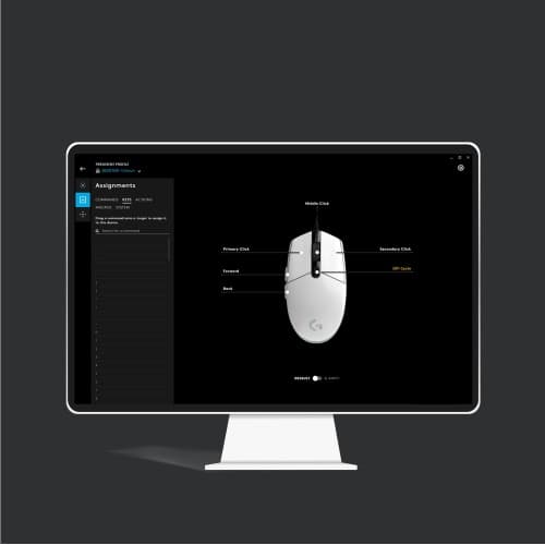 Logitech G203 Lightsync Kablet Gamingmus USB-A, 8000 DPI, Sort