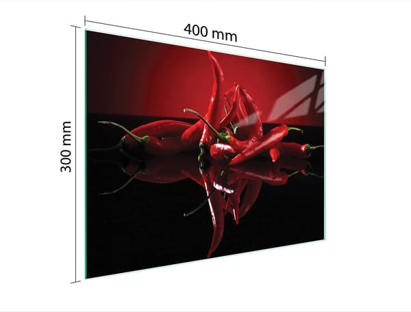 SKÄRBRÄDA I GLAS 40x30 CHILI