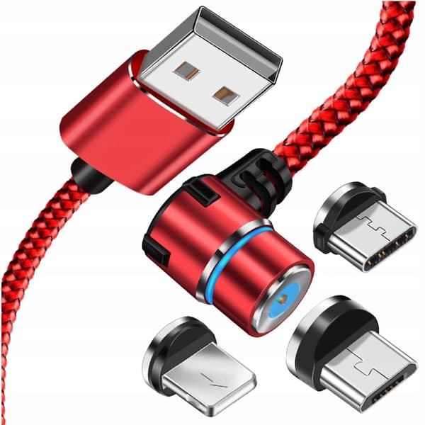 3-i-1 magnetisk kabel 2m til iPhone type-C mikro-USB Koanni