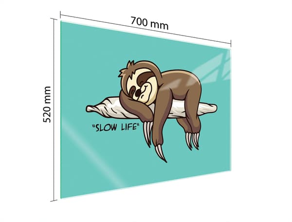 GLASBESKYTTELSESPLADE TIL KOMFUR 70x52 SLOTH