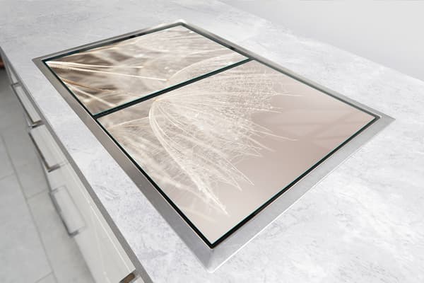 GLASBESKYTTELSESPLADE TIL KOMFUR 90x52 BLOMST