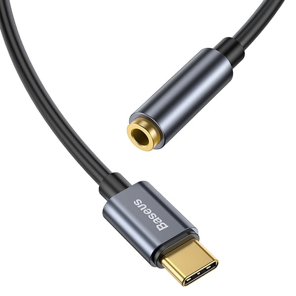 Hovedtelefonadapter USB-C - mini-jack 3,5 mm DAC 24 bit 48KHz - grå