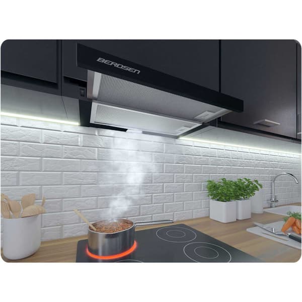 Teleskopisk emhætte 50 cm sort BT-234