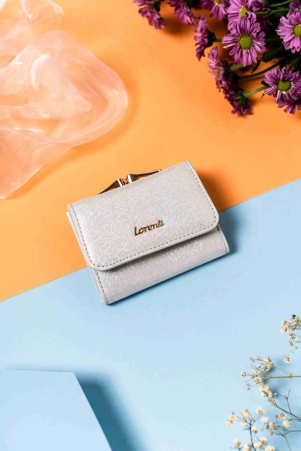 Damplånbok i läder 55287-BRS-4720 Silver