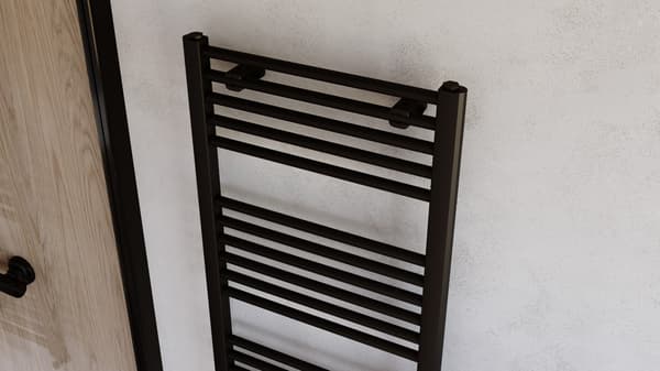 Badeværelsesradiator LUXRAD Basic G 628 x 500 mm sort mat side ZD 286W