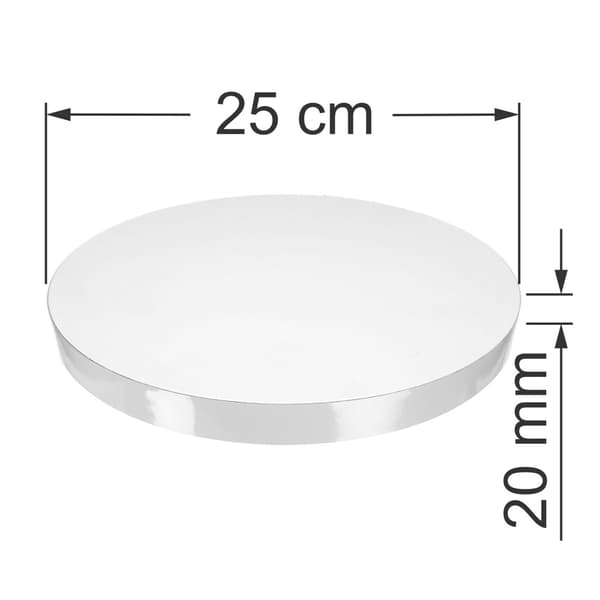 Tårtbräda Bas Vit 25 cm 2 cm Tårtfat Premium Brand4Cake