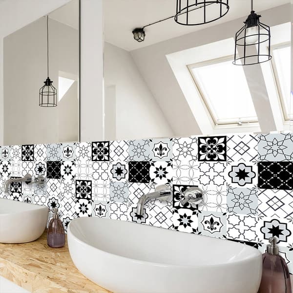 Selvklæbende PVC-fliser med patchwork-paneler, sæt med 10 tapeter 20x20cm zm-06-005