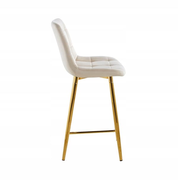 H1-FX sammet beige pall (guldfärgad ram)