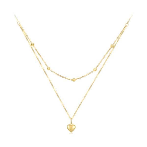Collar de oro, collar de corazón, collar de plata 925, collar Trusky