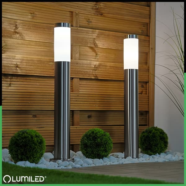 Ulkoinen puutarhalamppu E27 INOX Pylväs 65cm Lilium LUMILED