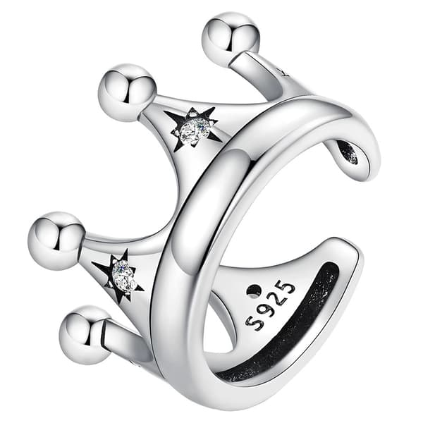 Pendiente de plata Crown Ear Cuff Pendiente de plata 925 Pendientes Trusky