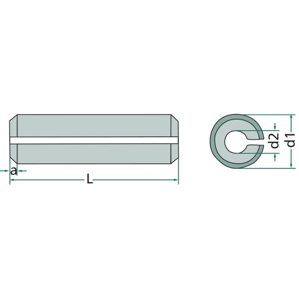 Fjederstift 60x12mm DIN 1481 ISO 8752 x 10 stk.