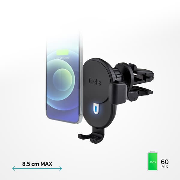Smartphone bilholder med 10W induktiv oplader - sort