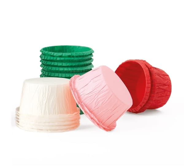 Decora krøllede papir cupcakeforme HVIDE 55x35mm 25 stk