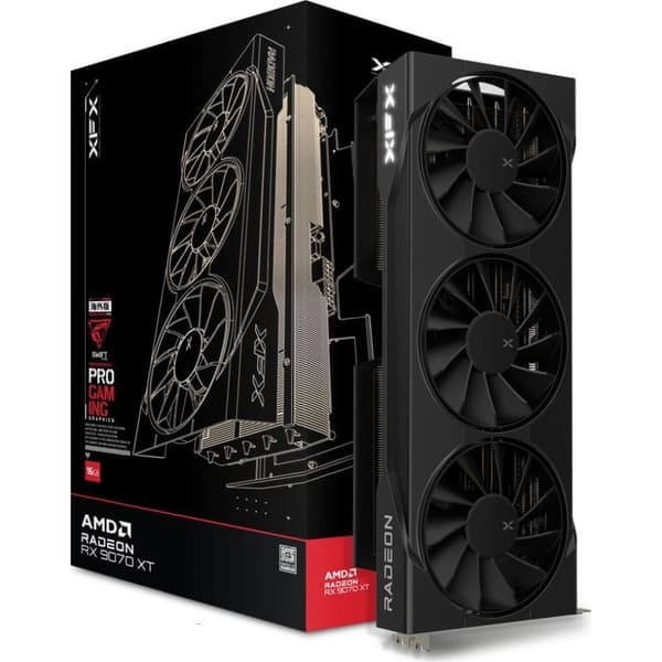 XFX Swift RX 9070XT 3-fläktars Gaming E. 16G grafikkort