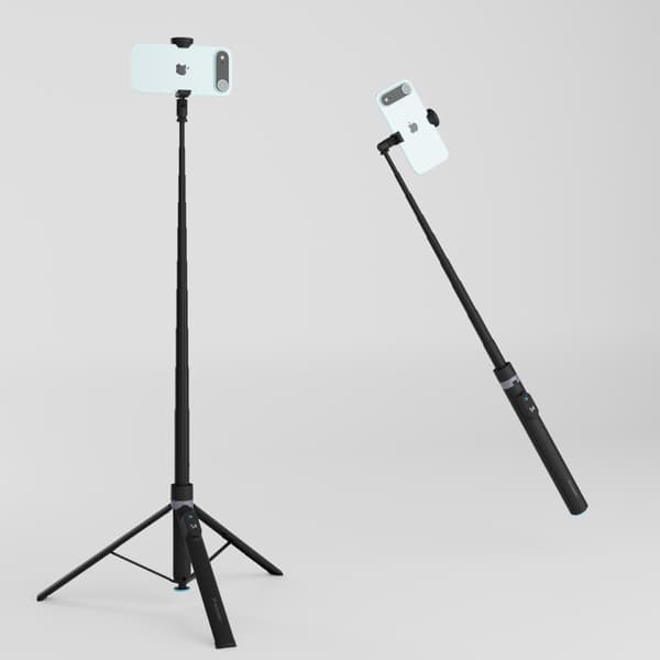Selfie-stativ til fotos 1,7m - sort