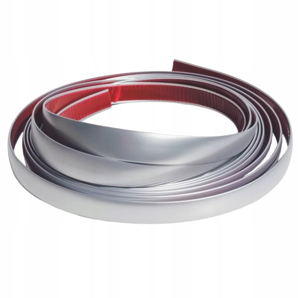 Dekorationslist silver matt krom 30mm satin elastisk självhäftande